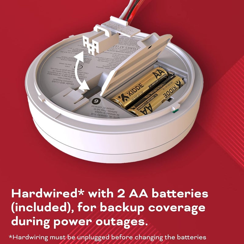 Kidde Hardwired Smoke & Carbon Monoxide Detector, AA Battery Backup, Interconnectable, LED Warning Light Indicators - Image 3